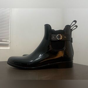Nautica Black Rain Boots with Silver Accents